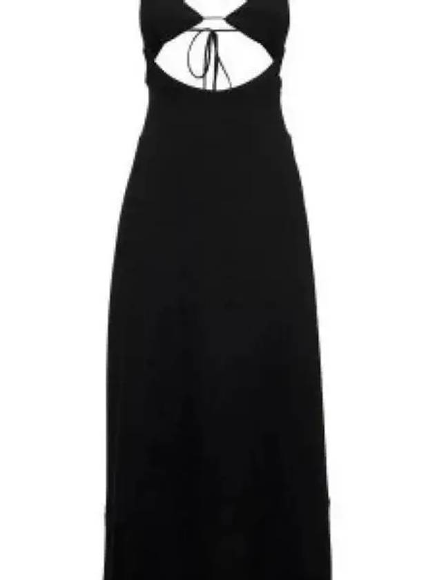 Luxury Saint Laurent Trending 2025 Crepe Viscose Backless Long Dress Black