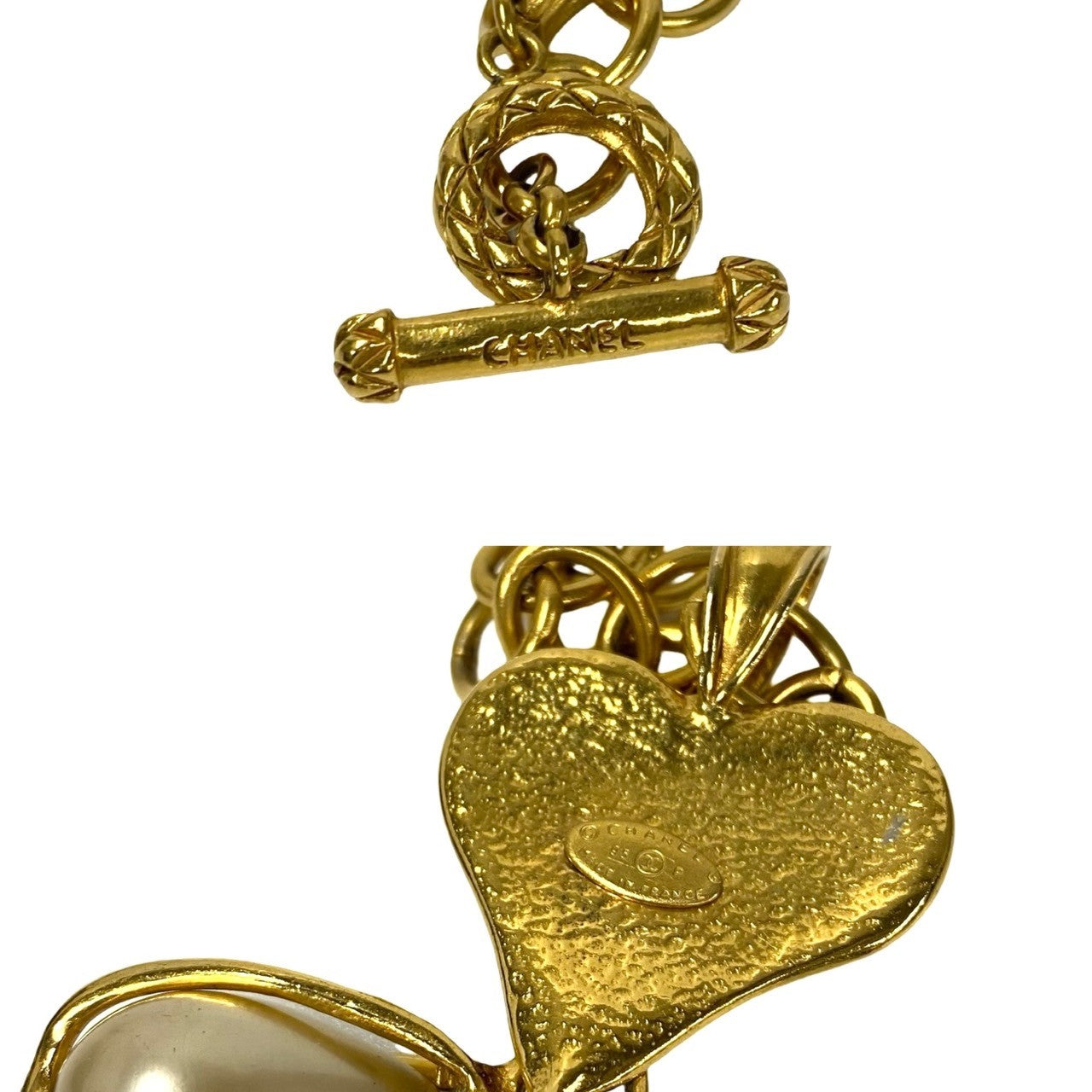 CHANEL Necklace Gold Plated, Faux Pearl gold COCO Mark Gripoa Women