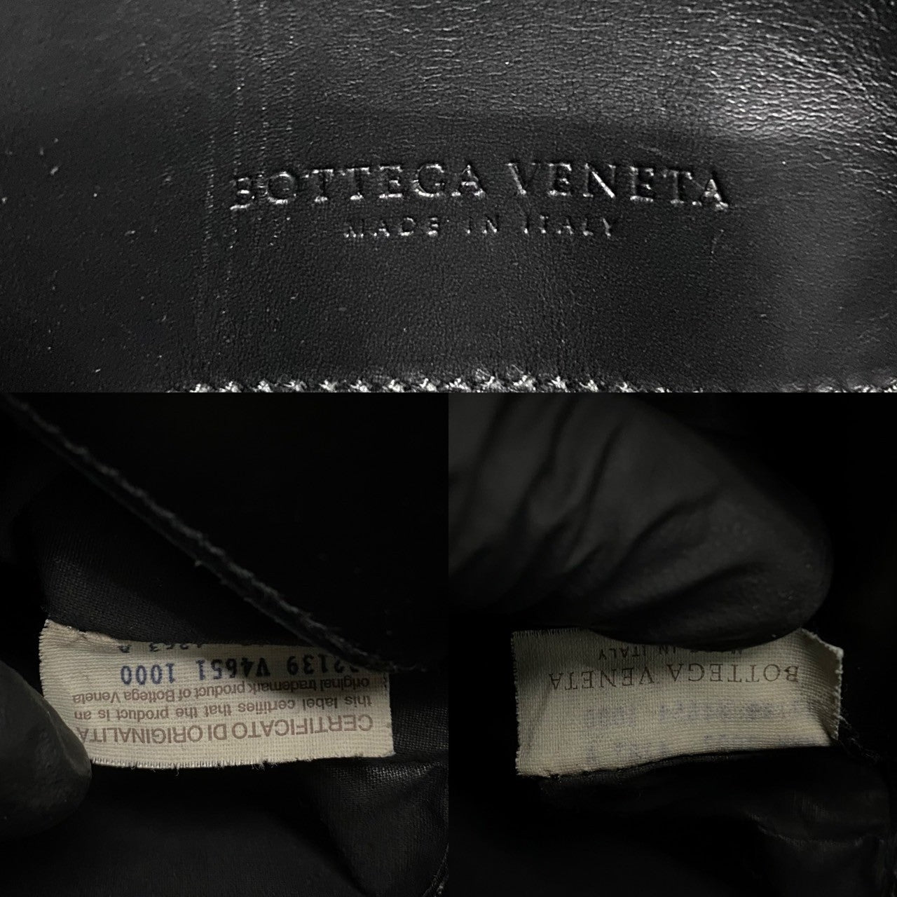 BOTTEGAVENETA Business bag leather black INTRECCIATO mens