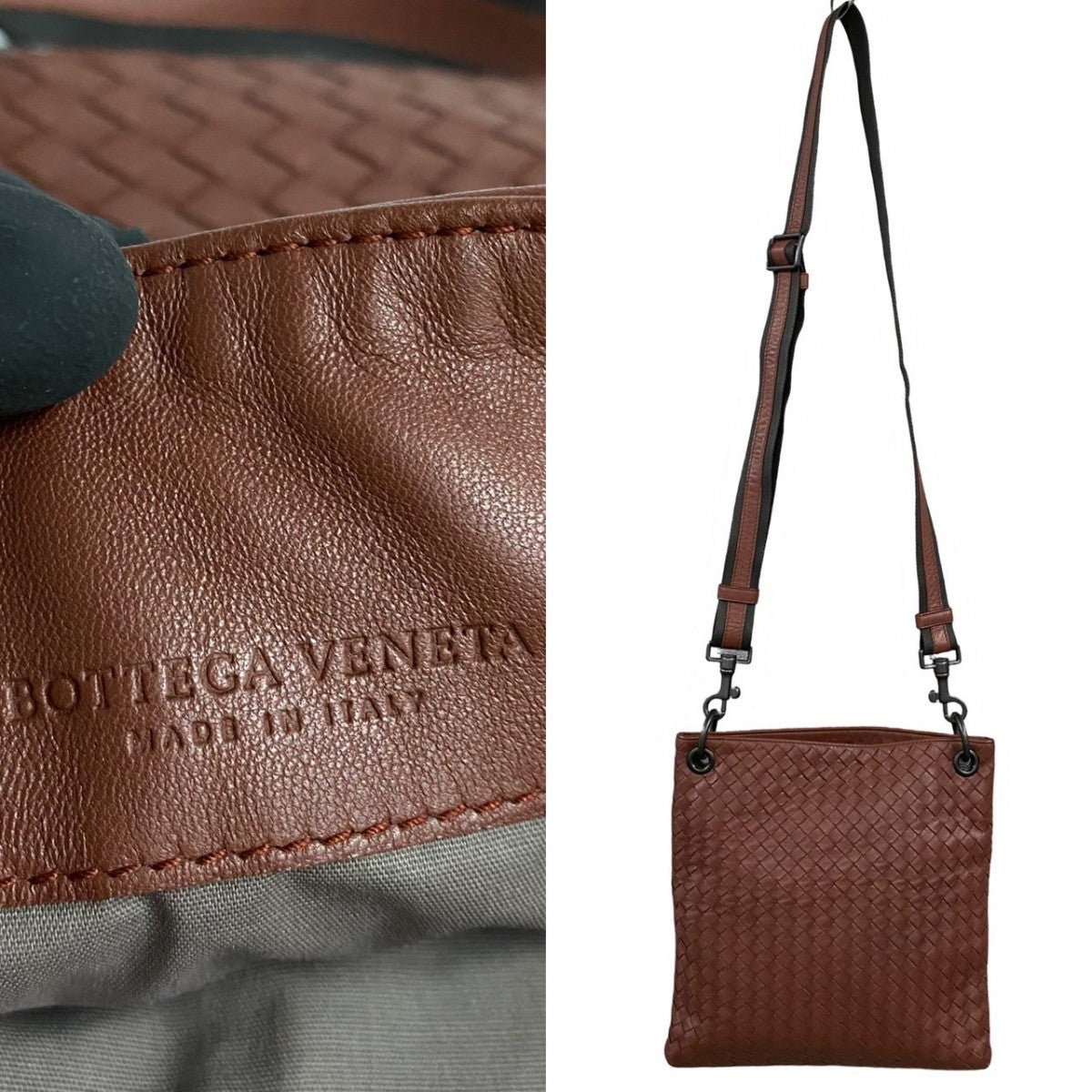 BOTTEGAVENETA Shoulder Bag leather Brown INTRECCIATO Women