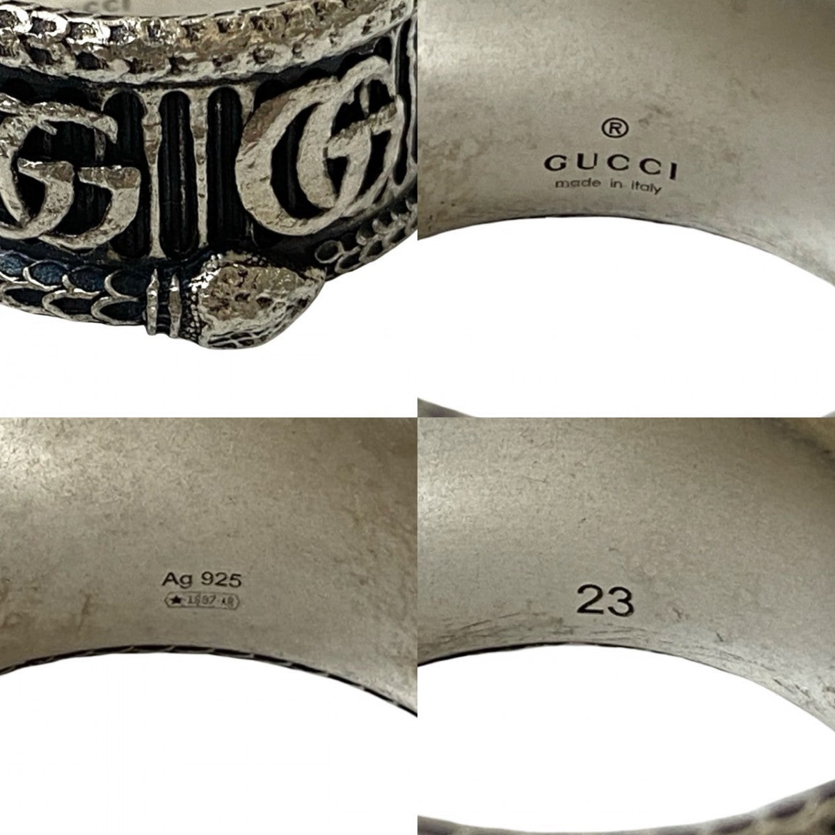 GUCCI Ring Silver925 Silver Double G Snake Ring mens