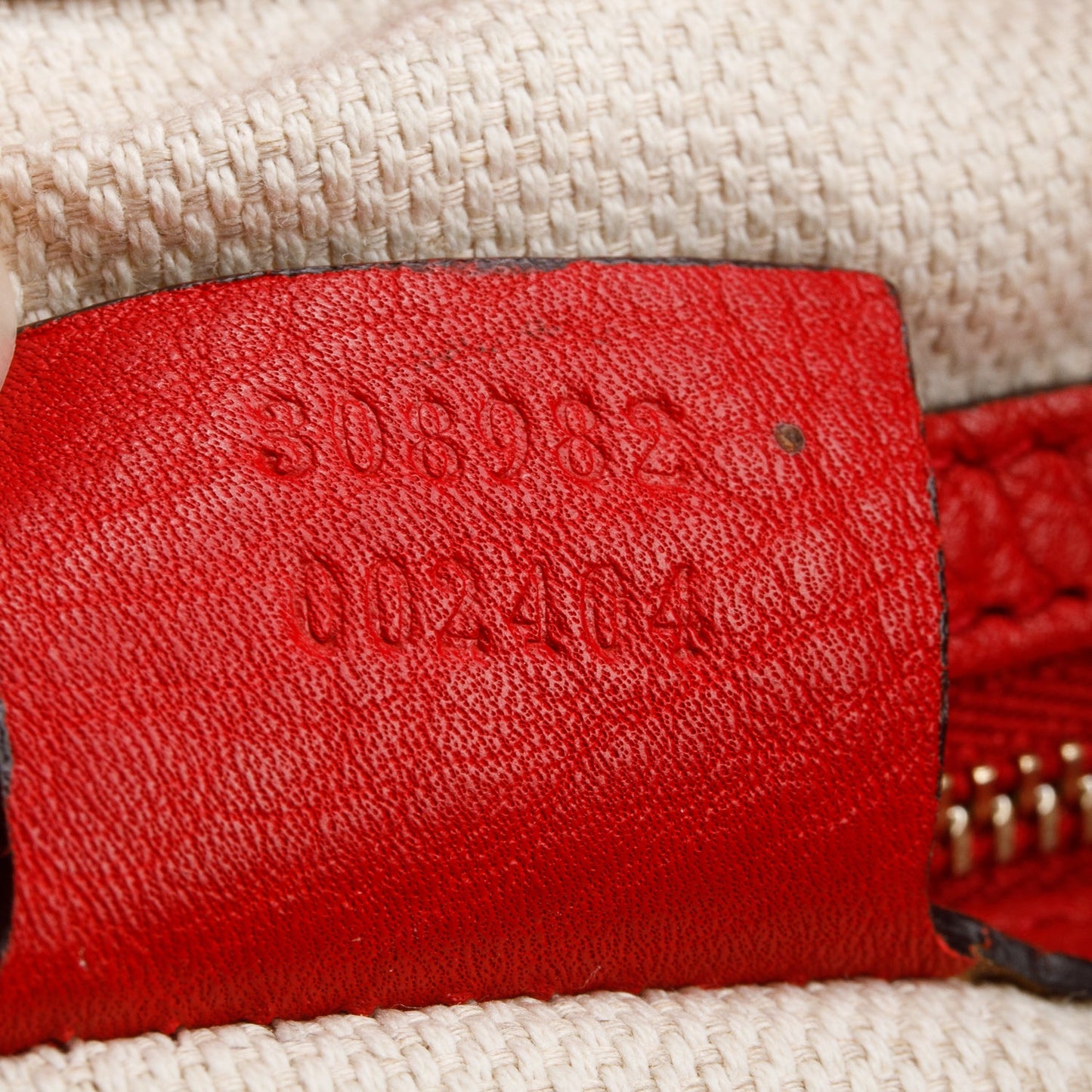 Gucci Red Grained Leather Medium Soho Chain Tote
