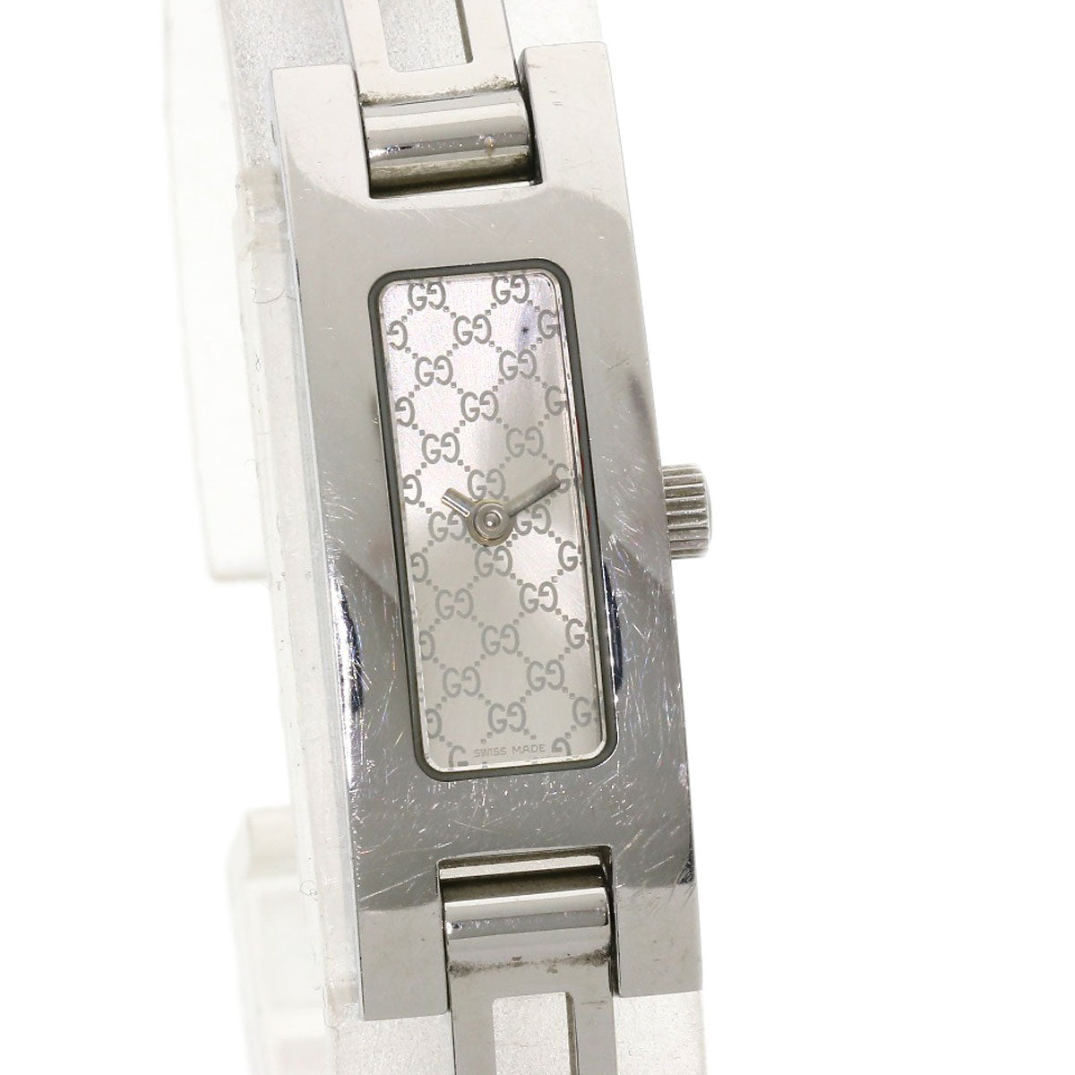 GUCCI Watches Quartz 3900L Stainless Steel , Stainless Steel Silver Square face Silver dial Women