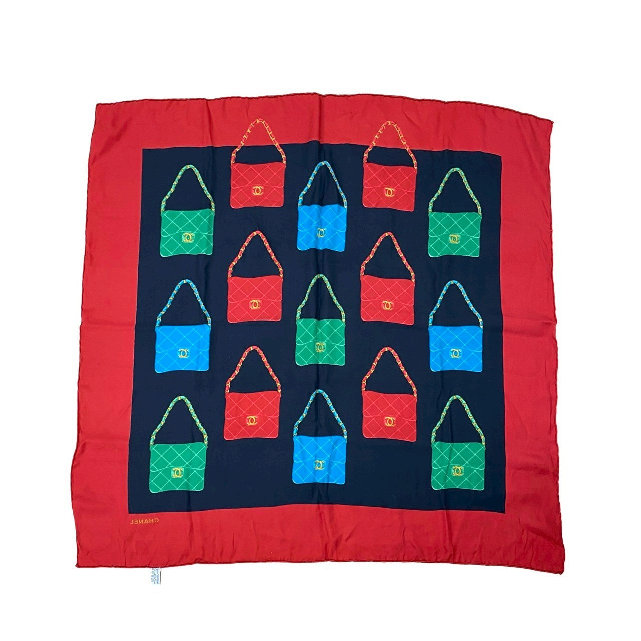 CHANEL scarf silk Red