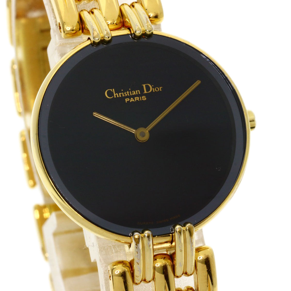 Christian Dior Watches Quartz D46-154-4 Gold Plated , Gold Plated gold Bakira black dial Women