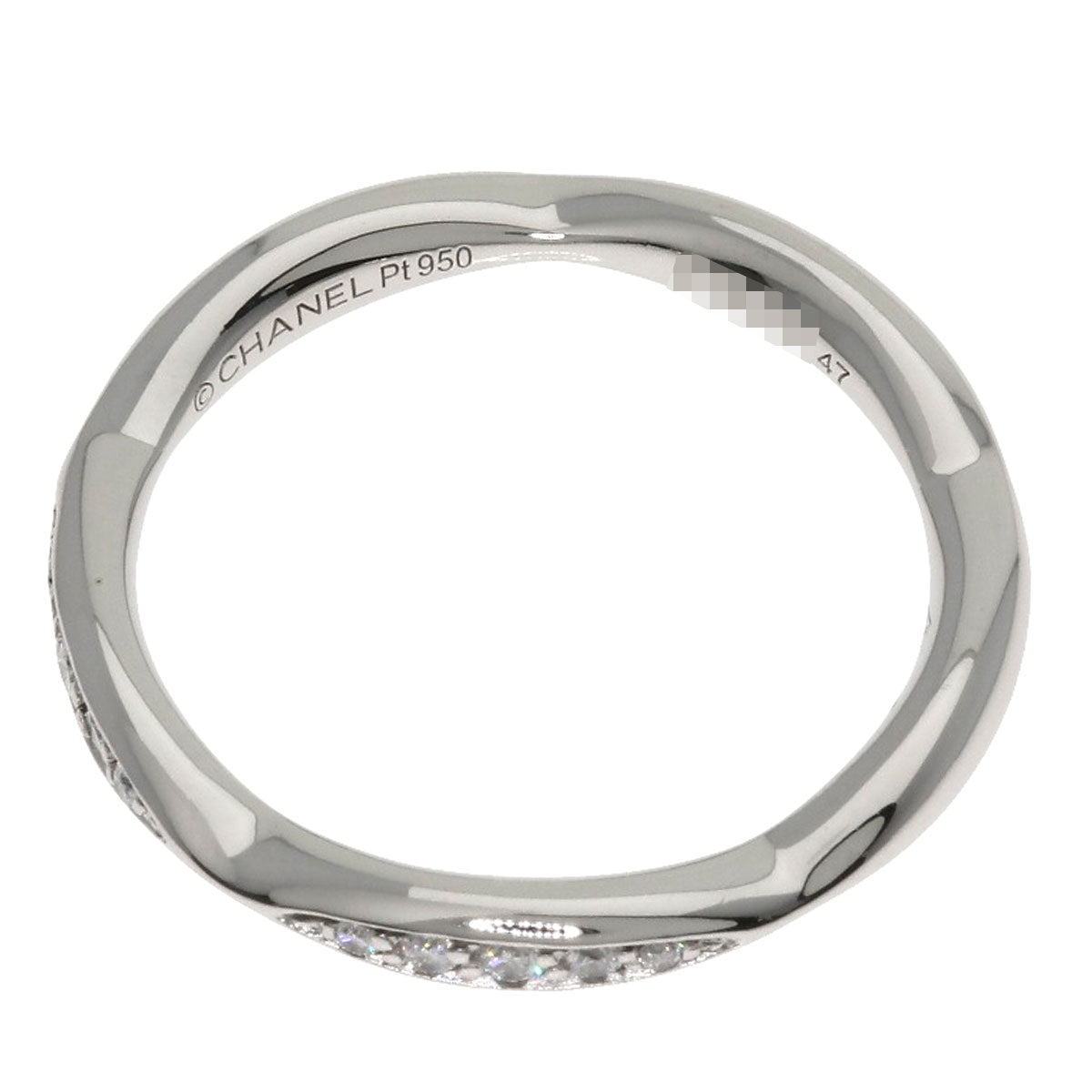 CHANEL Ring PT950 Silver Half Eternity Diamond #47