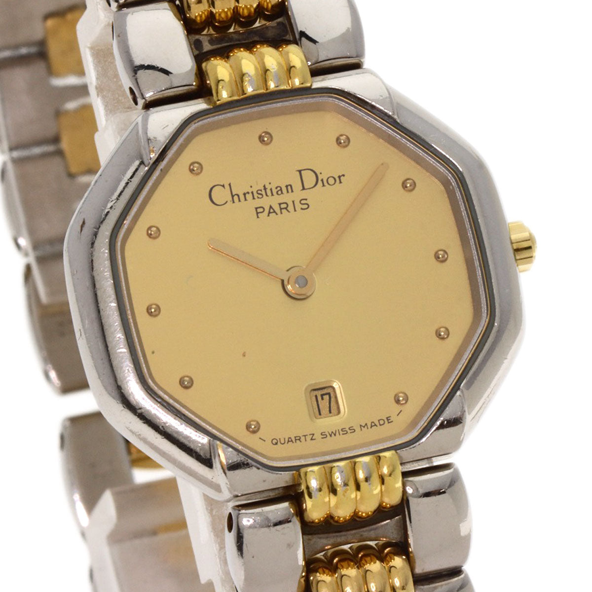 Christian Dior Watches Quartz D48-203 Stainless Steel , SSxGP Silver Octagon gold dial Women