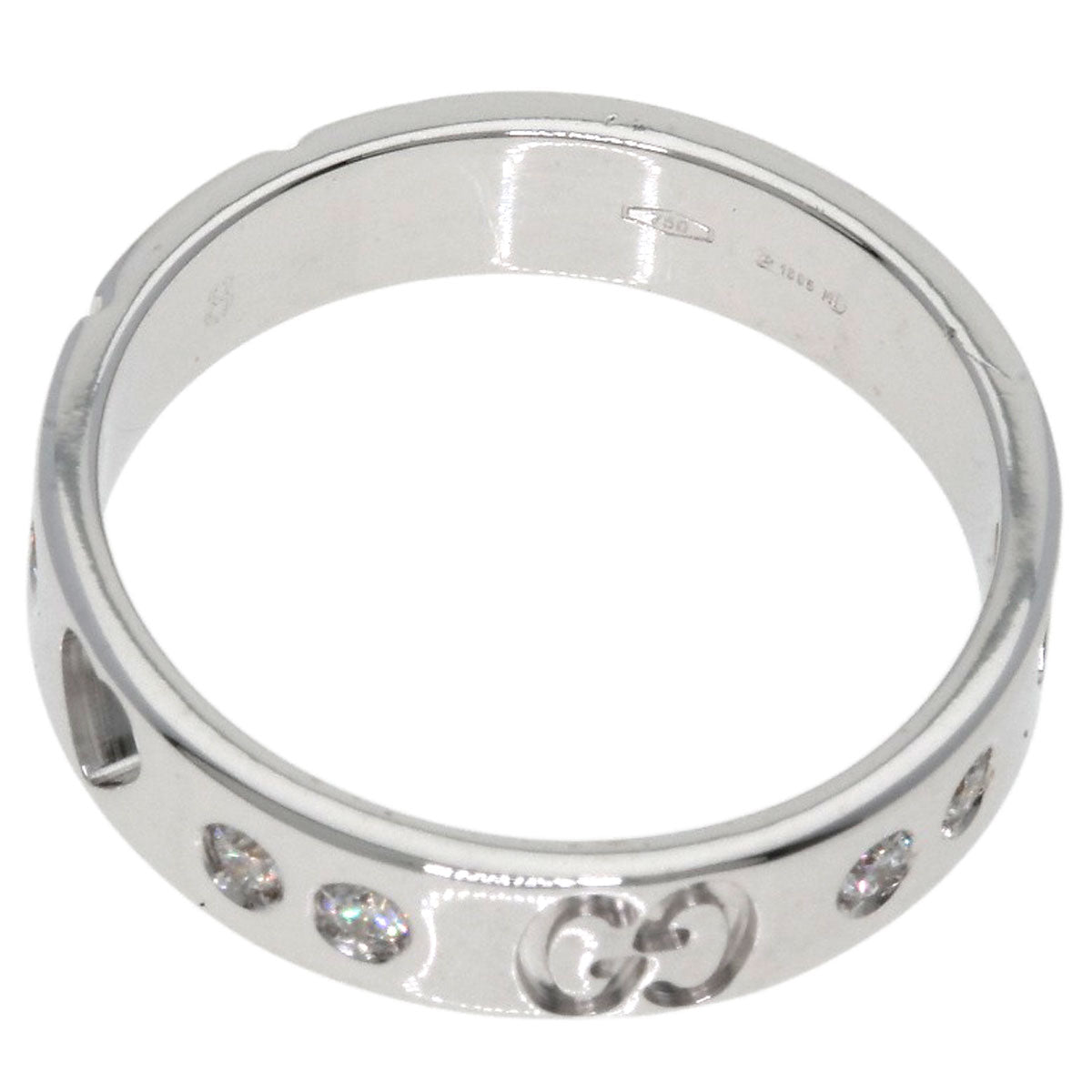 GUCCI Ring K18WG Silver Amor Heart 10P Diamond #8