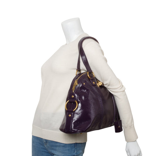 Saint Laurent Purple Patent Leather Muse Bag