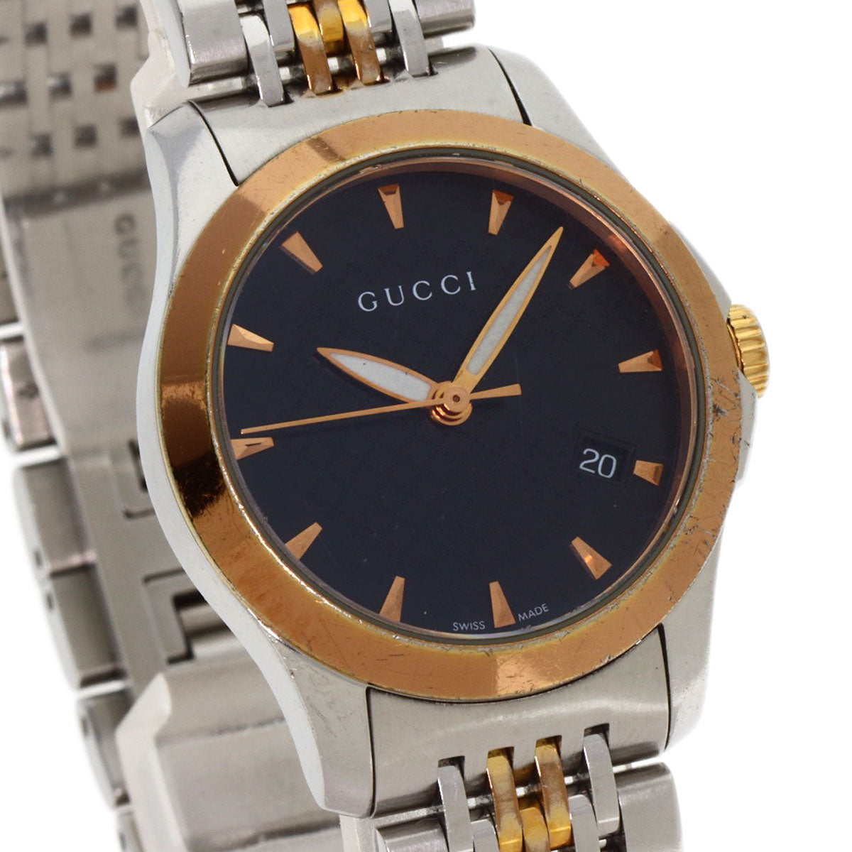 GUCCI Watches Quartz 126.5 Stainless Steel , SSxGP Silver G timeless black dial Women