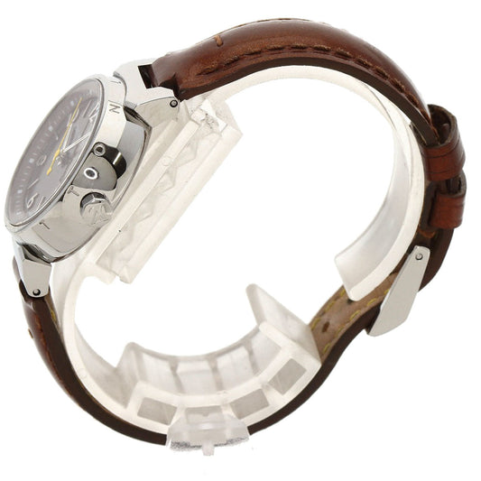 LOUIS VUITTON Watches Quartz Q1211 Stainless Steel, Leather Silver Tambour Brown dial Women