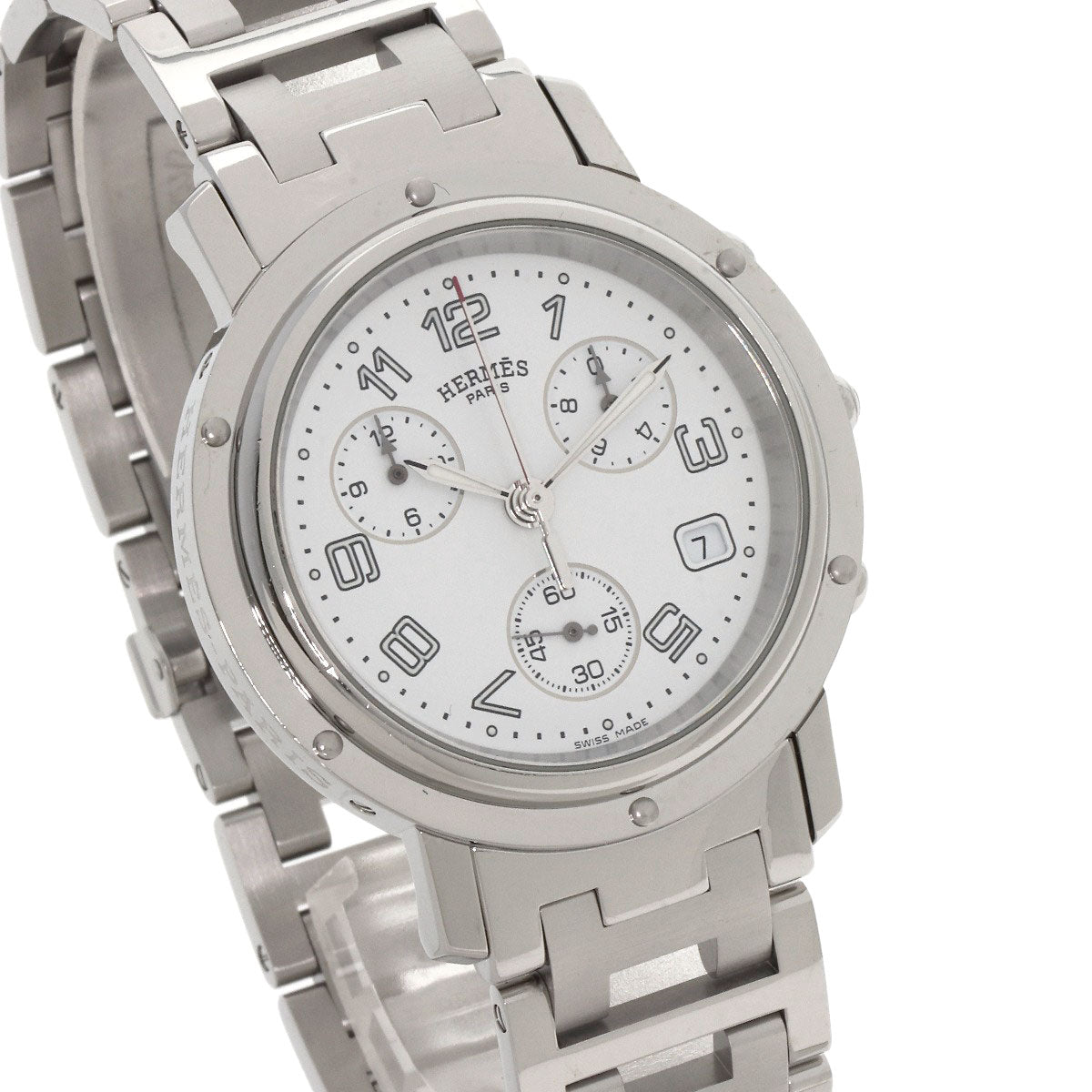 HERMES Watches Quartz CC1.910 Stainless Steel Silver Clipper white dial