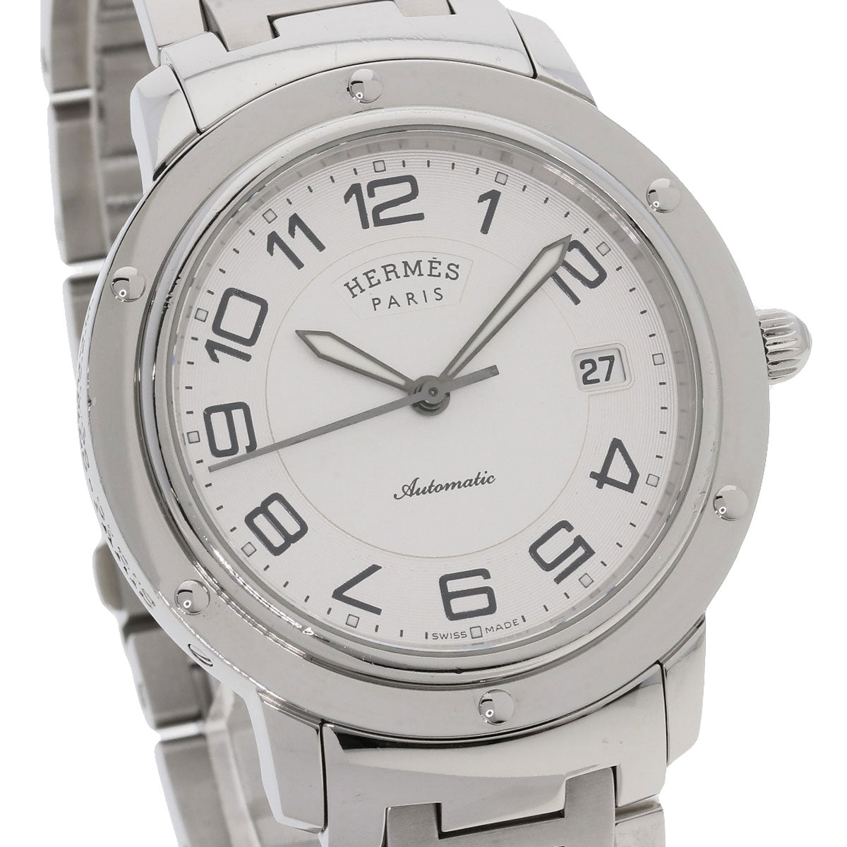 HERMES Watches Mechanical Automatic CP2.810 Stainless Steel , Stainless Steel Silver Clipper Classic Silver dial mens