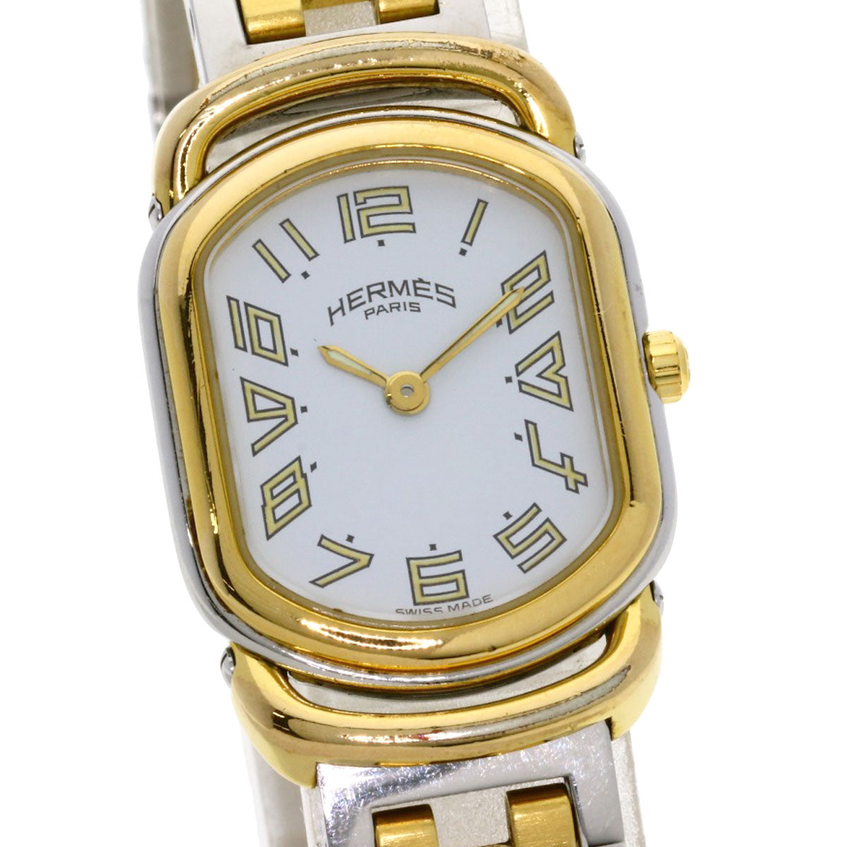 HERMES Watches Quartz RA1.240 Stainless Steel , SSxGP gold Rally white dial Women