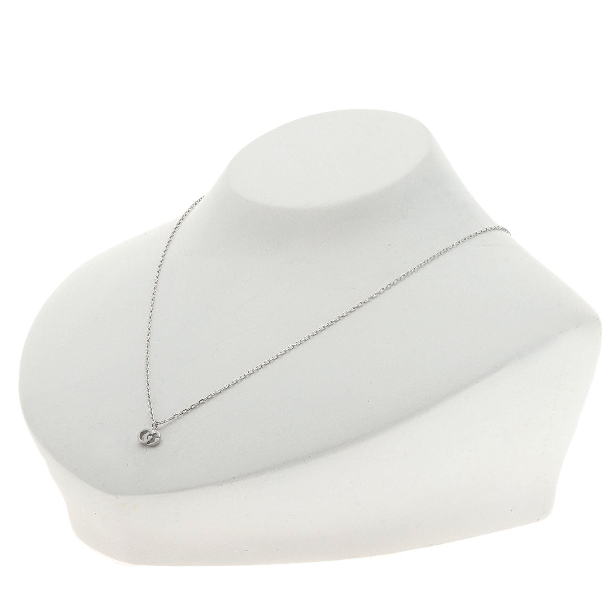 GUCCI Necklace K18WG Silver GG running