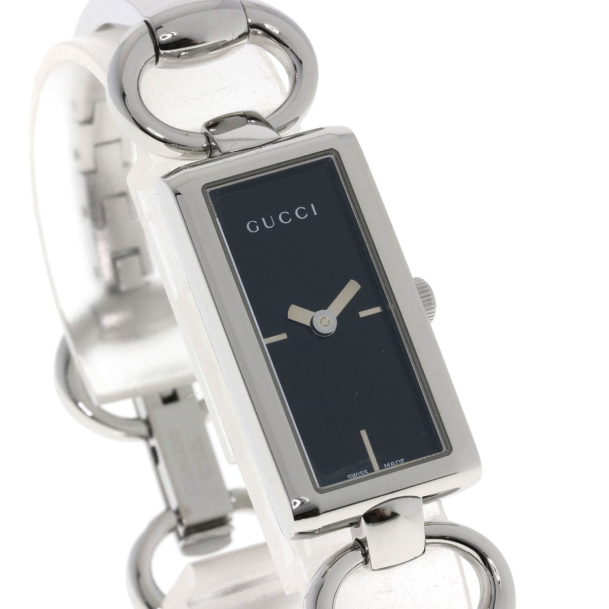 GUCCI Watches Quartz YA119 Stainless Steel Silver Square face black dial