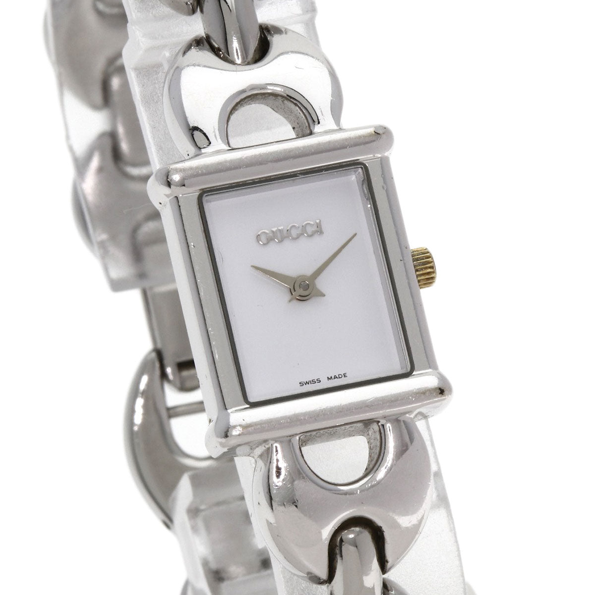 GUCCI Watches Quartz 1800L Stainless Steel Silver Square face white dial