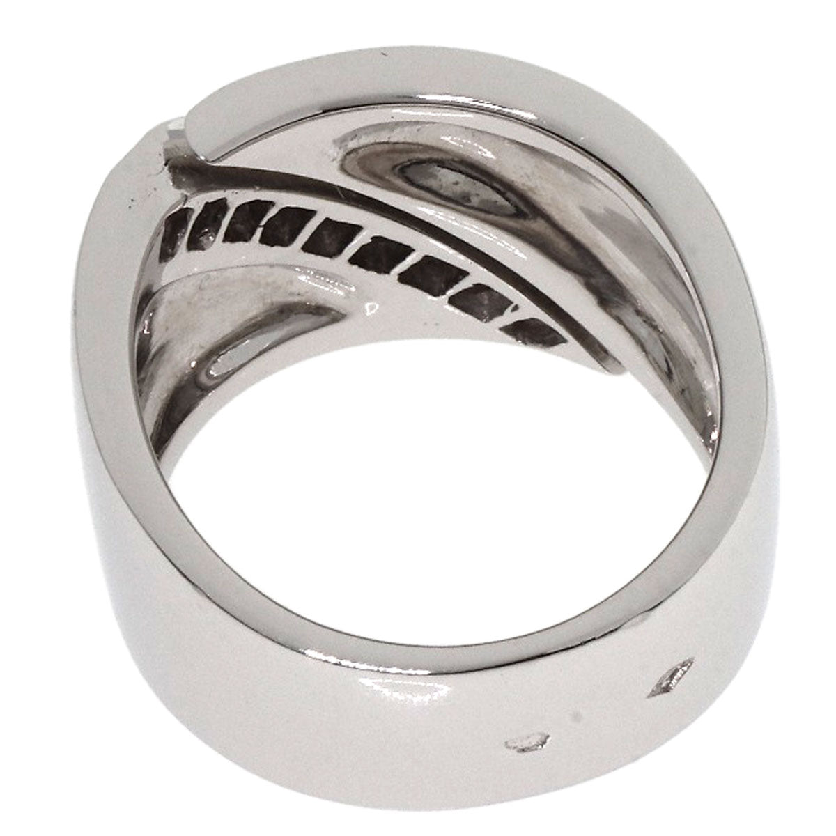 HERMES Ring K18WG Silver Diamond # 48