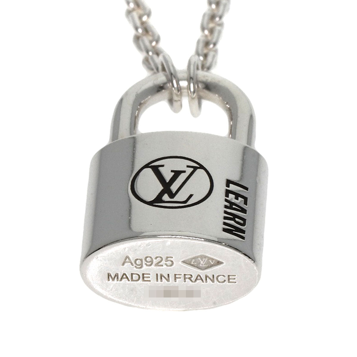 LOUIS VUITTON Necklace SV Silver Lockit Learn