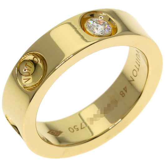 LOUIS VUITTON Ring 18K Yellow Gold gold Petite Bourg 1P Diamond #48