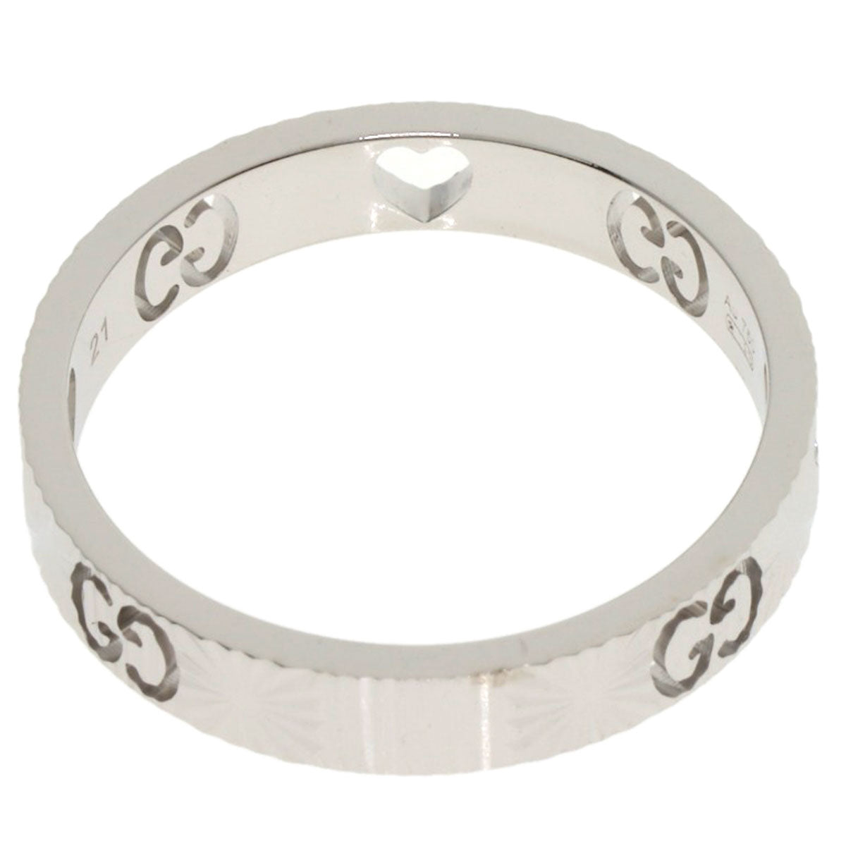 GUCCI Ring K18WG Silver Icon Heart #21