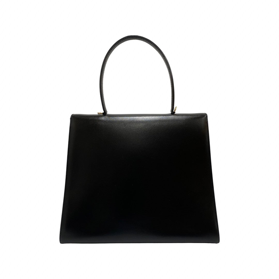 CELINE Handbag Calfskin, Leather black Circle logo Women