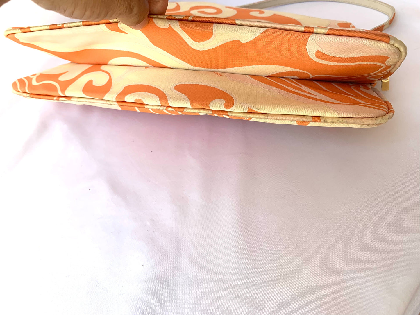 FENDI Baguette Orange Multicolor Silk with Psychedelic prints