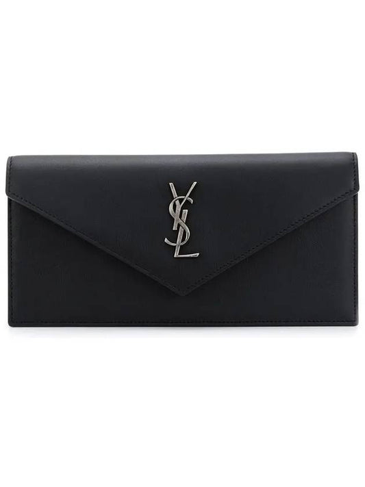 Luxury Saint Laurent Trending 2025 Logo Monogram Envelope Clutch Bag Black