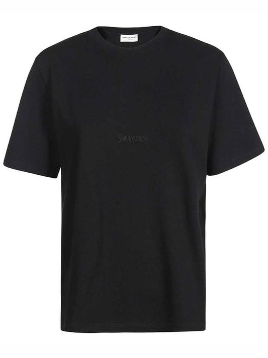 Luxury Saint Laurent Trending 2025 Crew Neck Cotton Short Sleeve T-shirt Black