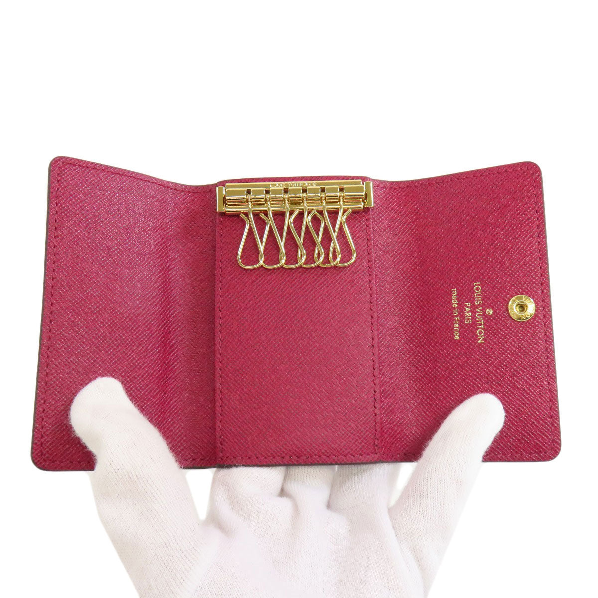 LOUIS VUITTON Key case Key holder M60701 Monogram canvas Brown Multicles6 Women
