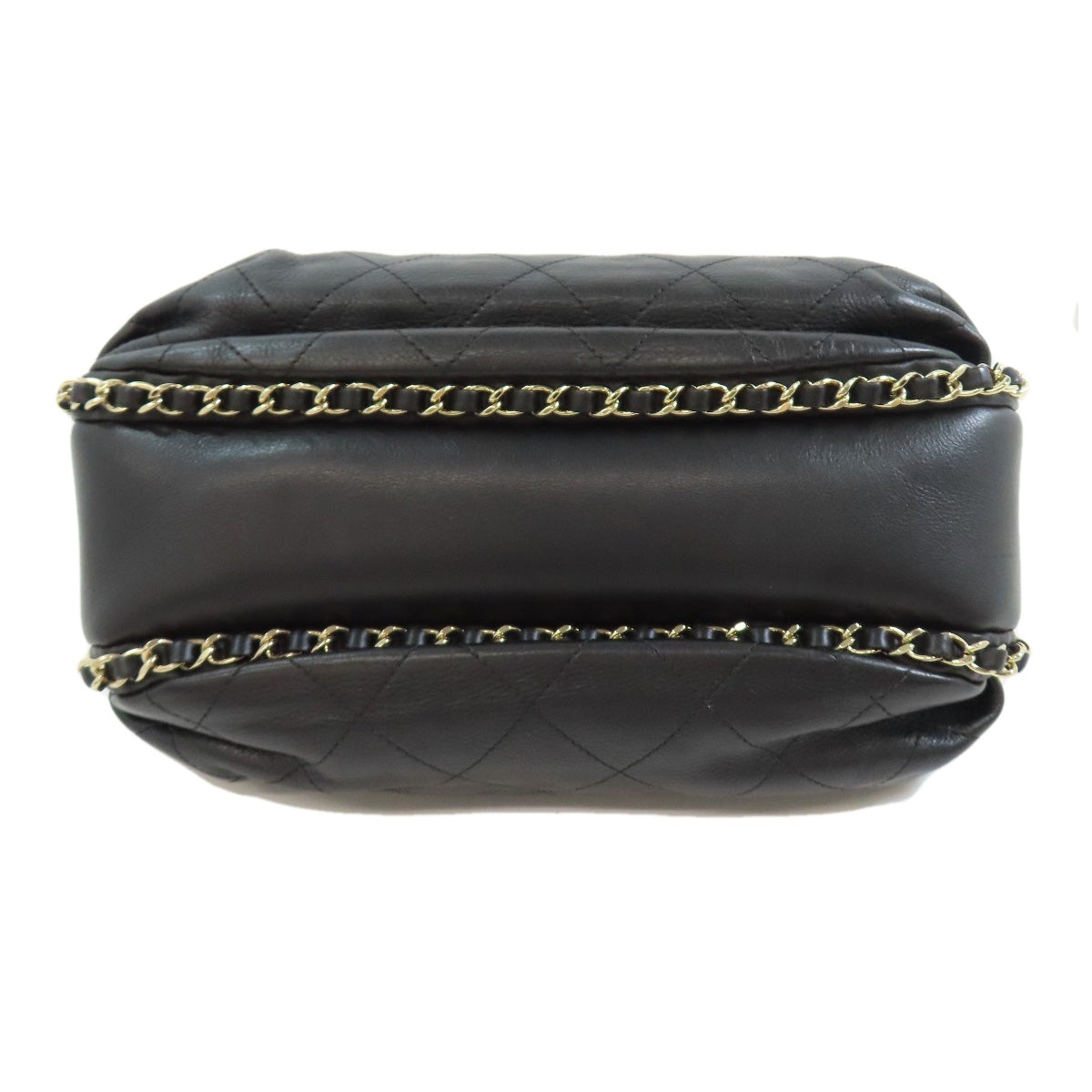 CHANEL Shoulder Bag lambskin black Matelasse Gold Metal