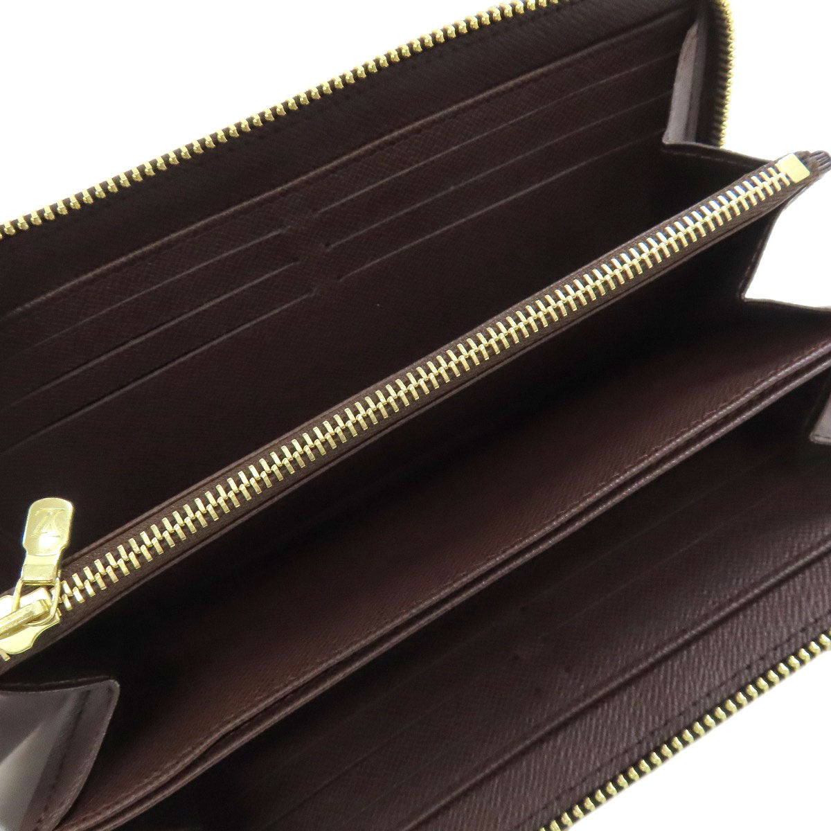 LOUIS VUITTON Long Wallet Purse N41661 Damier canvas Brown Zippy wallet