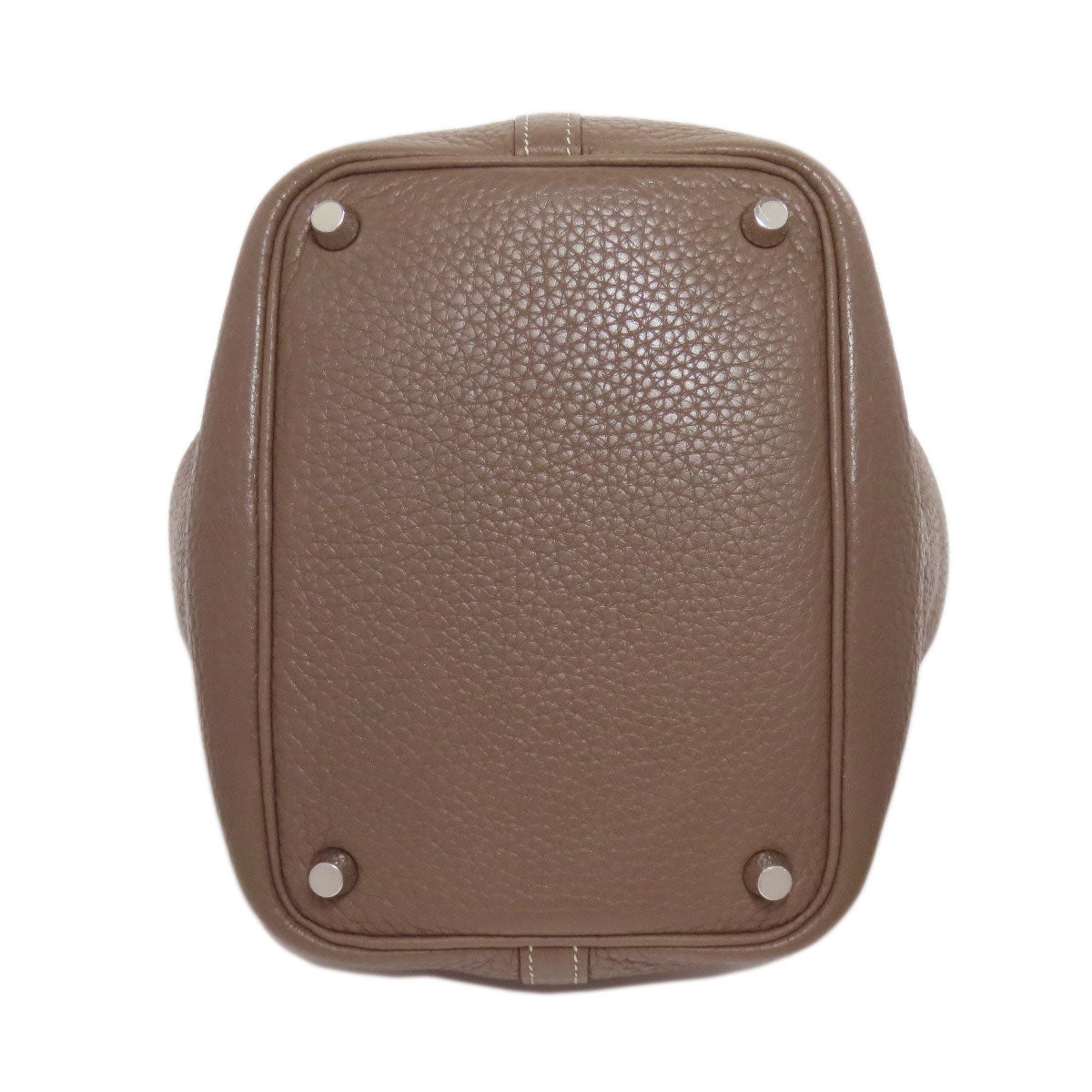 HERMES Handbag Taurillon Clemence beige Picotin Lock PM Etoupe SilverMetal Women