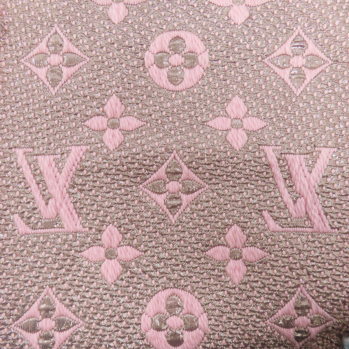 LOUIS VUITTON Scarf M70466 Wool, Silk pink Escalp Logomania Shine Women