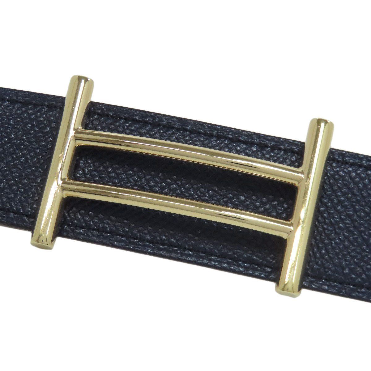 HERMES belt Epsom Navy H Belt Gold Metal mens