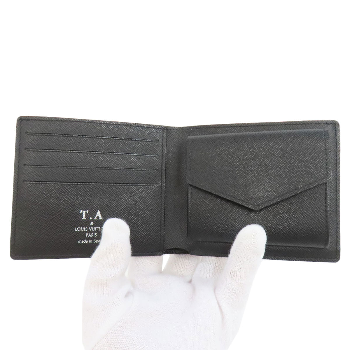 LOUIS VUITTON Bifold Wallet N63336 Damier canvas black Portefeuille�EMarco NM mens