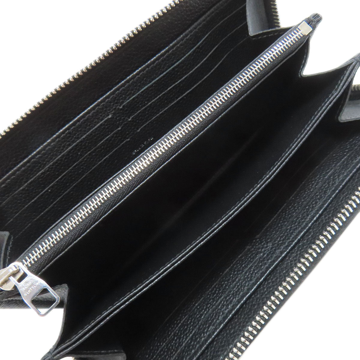 LOUIS VUITTON Long Wallet Purse M81906 Ann Platt black Zippy Wallet LVxYK Women