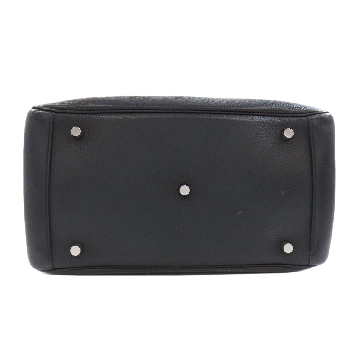 HERMES Handbag Taurillon Clemence black Lindy 30 Silver Metal Women