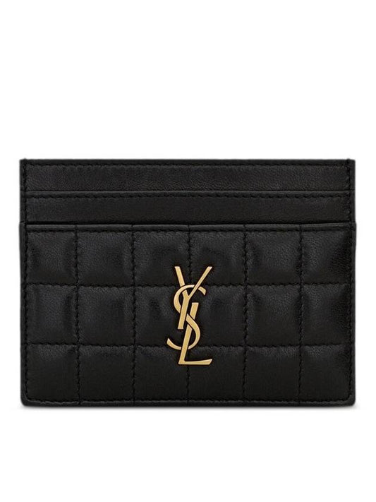 Luxury Saint Laurent Trending 2025 Cassandre Quilting Leather Card Wallet Black