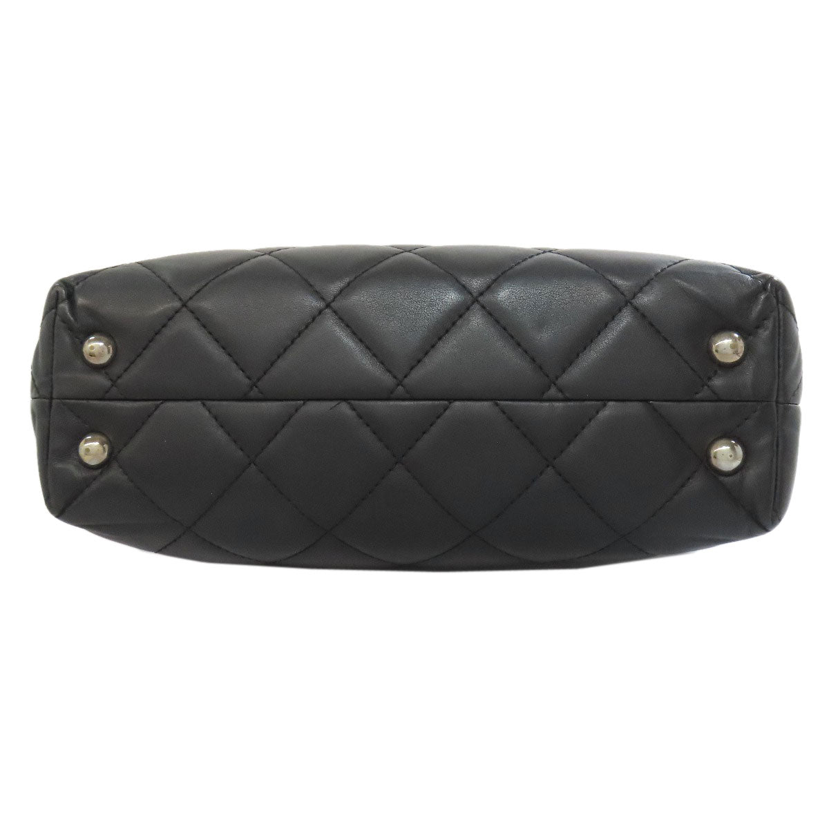 CHANEL Tote Bag lambskin black Matelasse Chain Bag SilverMetal