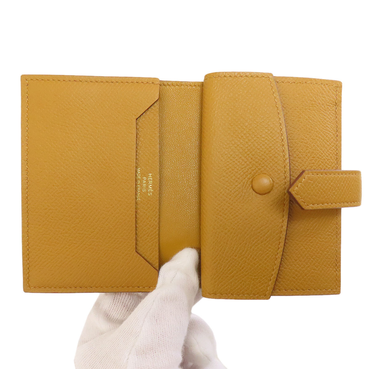 HERMES Coin case Epsom Brown Bearnmini Sesame Gold Metal