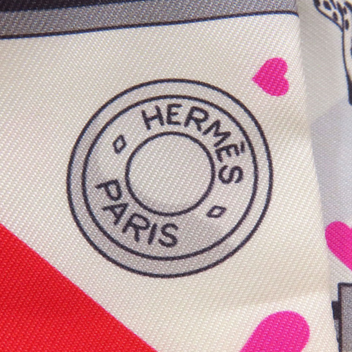 HERMES scarf silk white Twilly