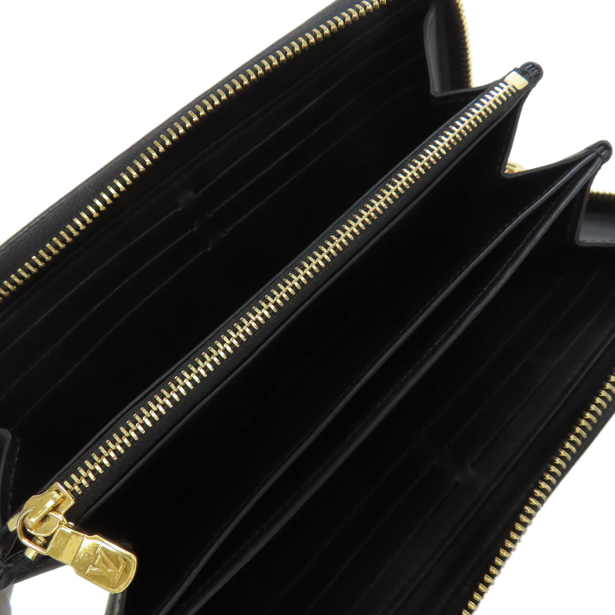 LOUIS VUITTON Long Wallet Purse M81510 Lamb leather black Zippy wallet