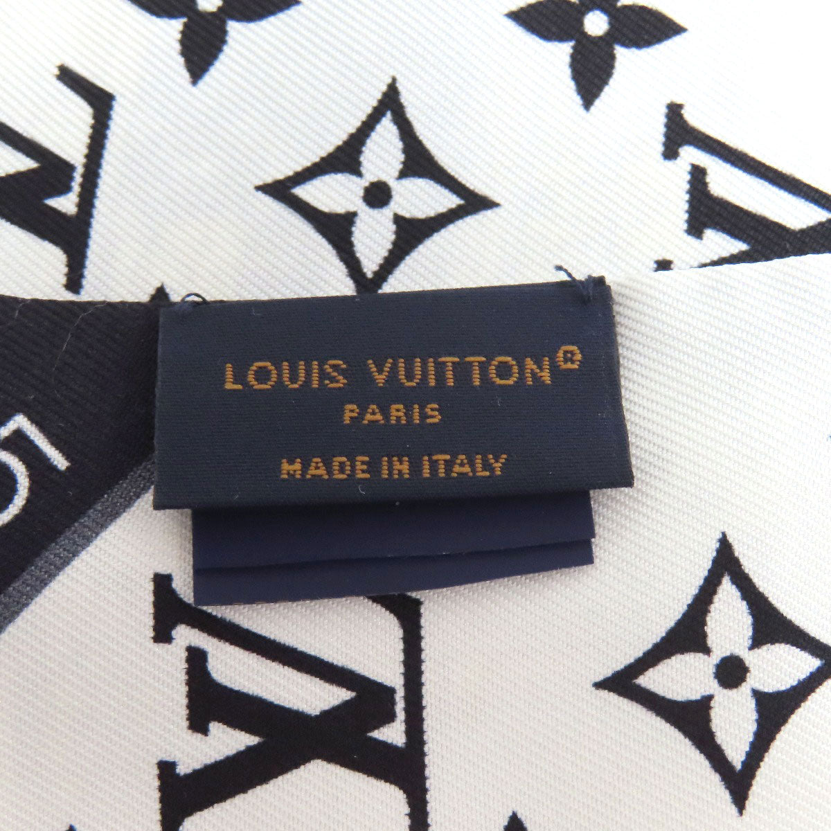 LOUIS VUITTON scarf M76442 silk black Bando BB Let's Go