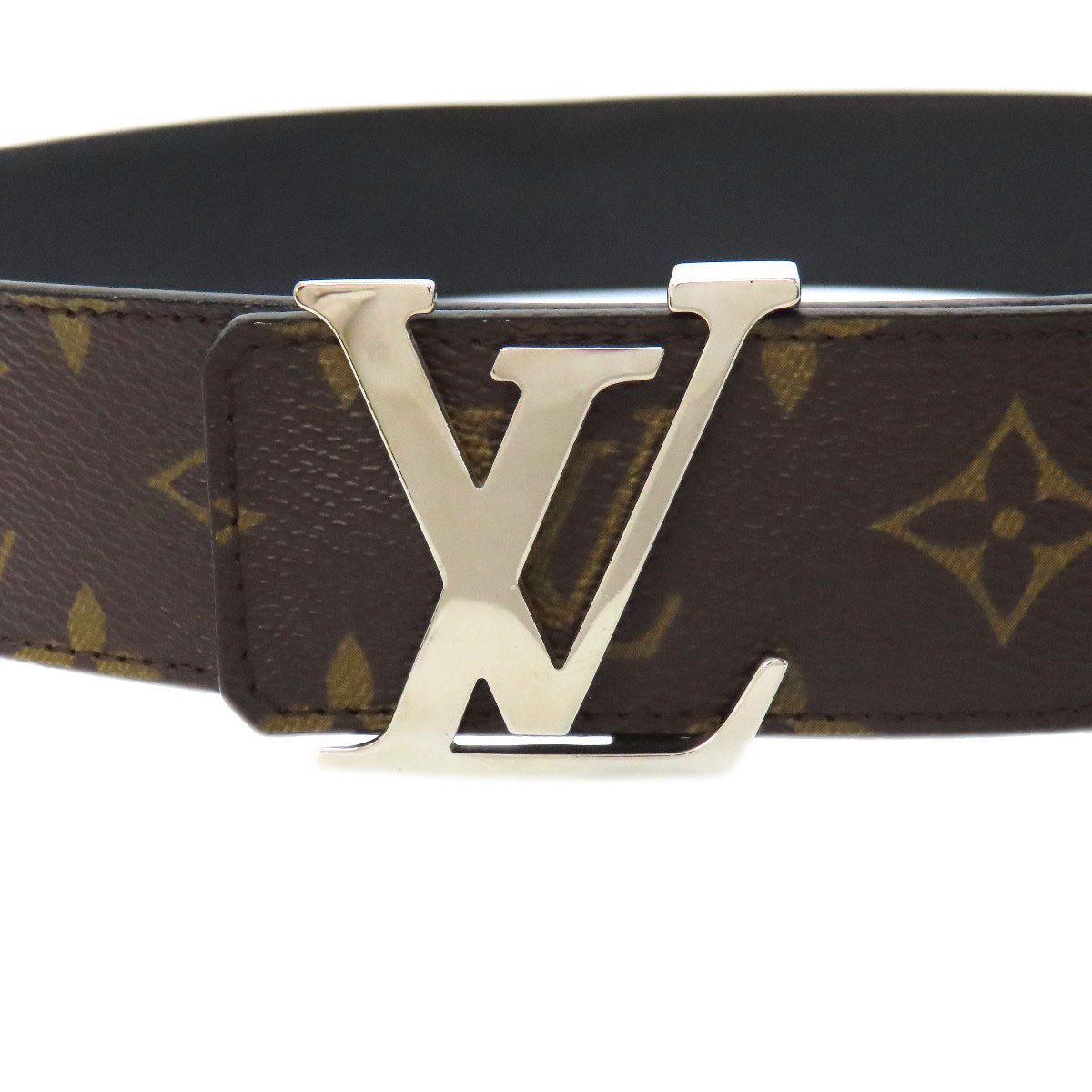 LOUIS VUITTON belt Monogram canvas Brown Sunture LV Initial