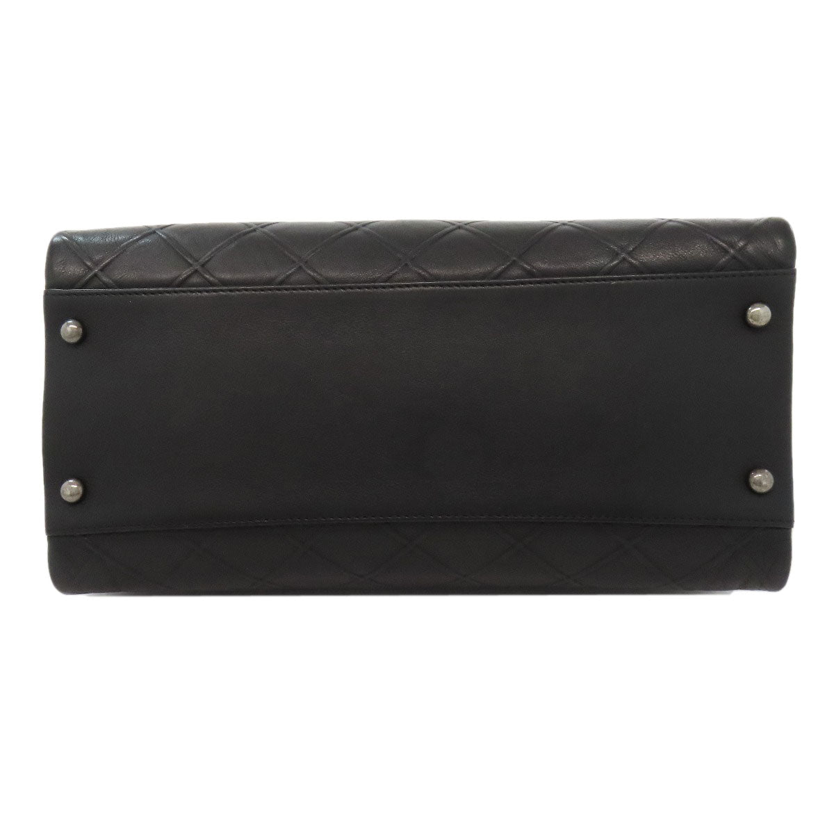 CHANEL Handbag Calfskin black ChainShoulder COCO Mark SilverMetal