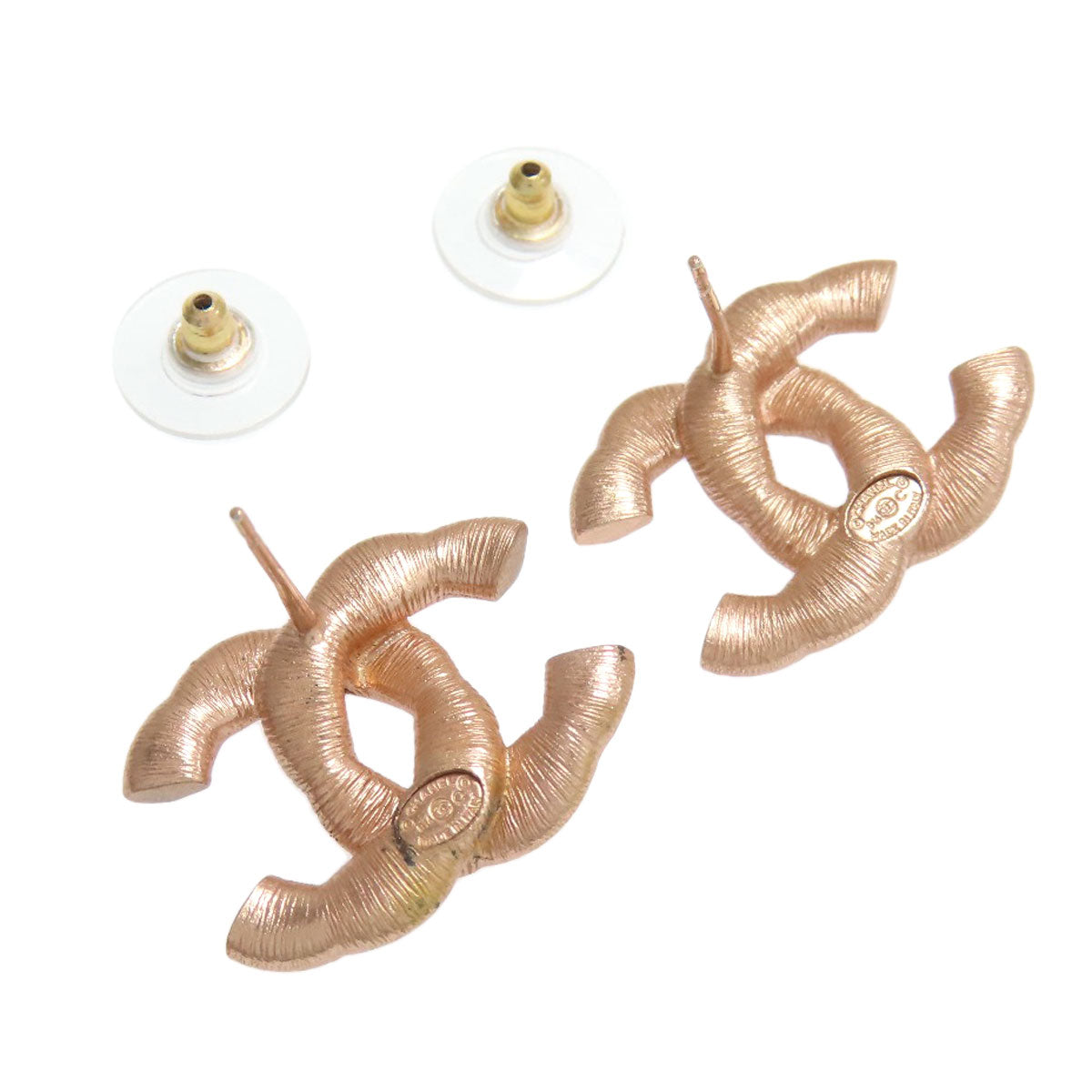 CHANEL Pierce metallic gold COCO Mark rhinestone