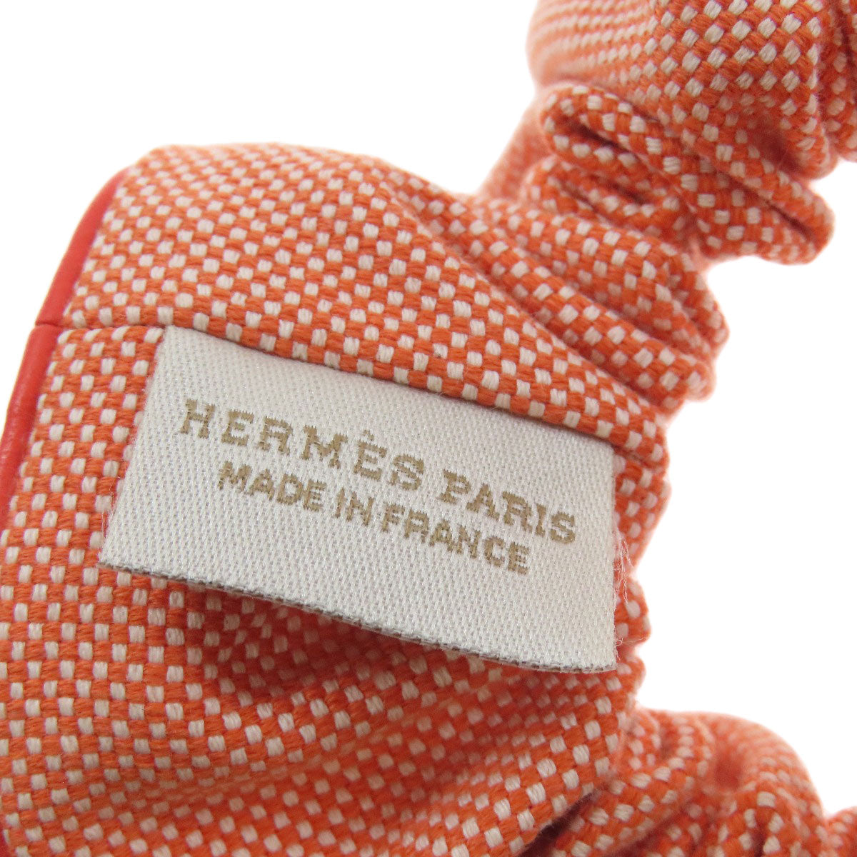 HERMES hair accessory cotton Orange Scrunchie Claudia