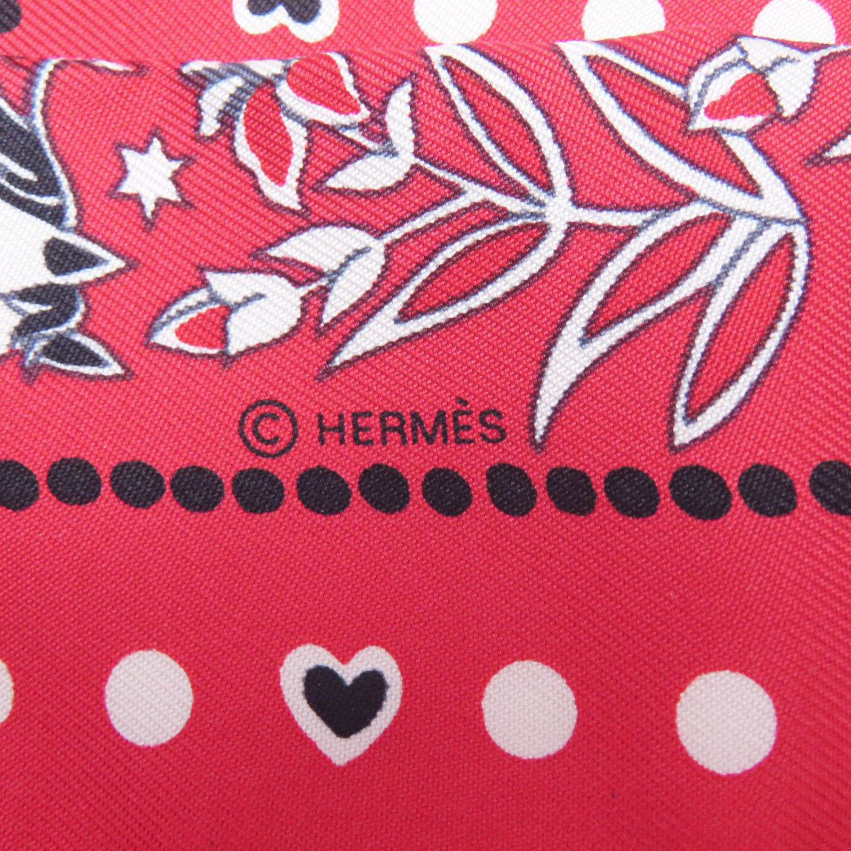 HERMES scarf silk Red Twilly