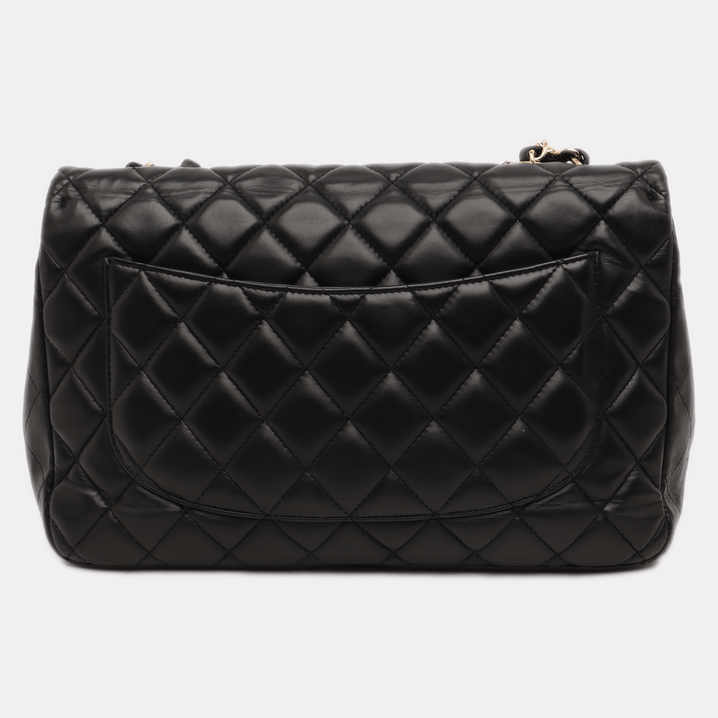 Chanel Classic Flap Jumbo 2009 Black Lambskin Leather Single Flap with Gold Hardware